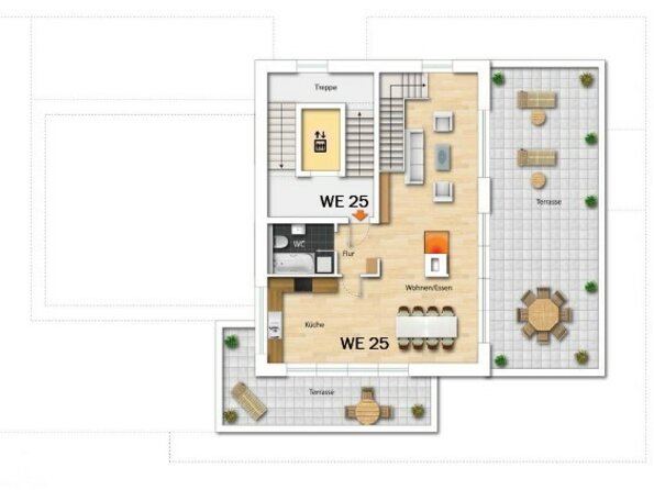 Grundriss3.OG Maisonette - Neubau